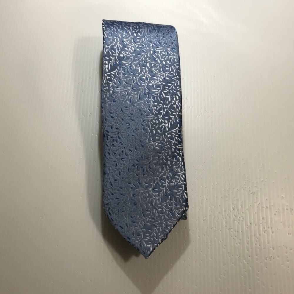 Bergamo New York Hand Made Blue Sliver Classic Mens Necktie 58”
